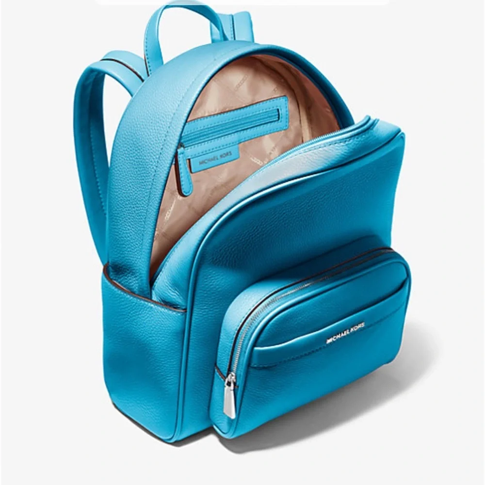 Michael Kors Bex Medium Pebbled Leather Backpack COLOR SANTORINI BLUE NWT